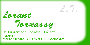 lorant tormassy business card